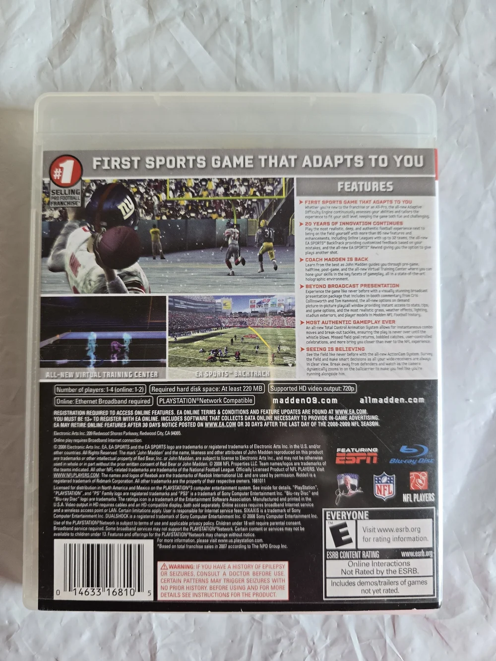 EA SPORTS Madden NFL 09 PlaySta 3 Game -absolutely No Scratches Like New Origina